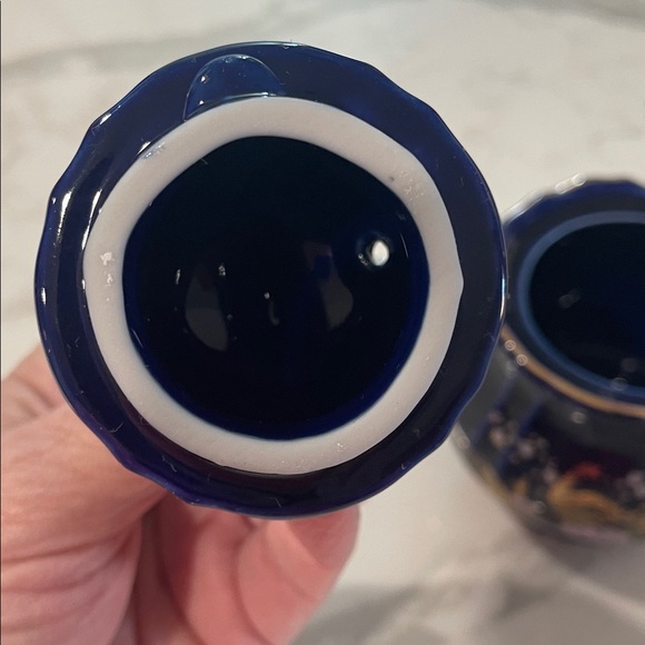 Vintage Yamato Japanese Cobalt Blue Porcelain Tea Set for 6 - Picture 4 of 16